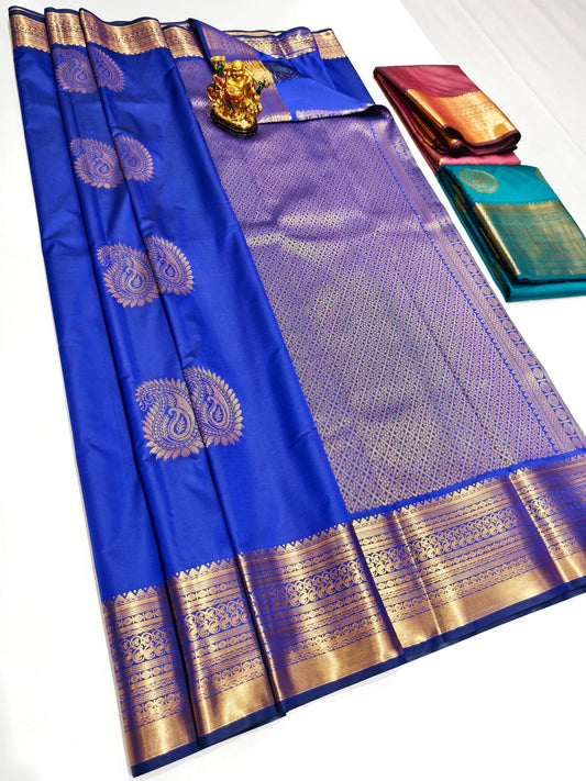 Kanchi Fancy Semi Silk Saree | Royal Blue