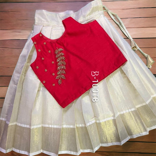 Kids Onam Skirt Set - Stitched