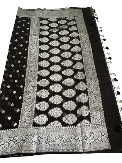 Banarasi Fancy Georgette Saree - Black and Silver