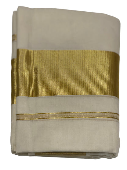 Cotton Set Mundu With 3Inch Kara