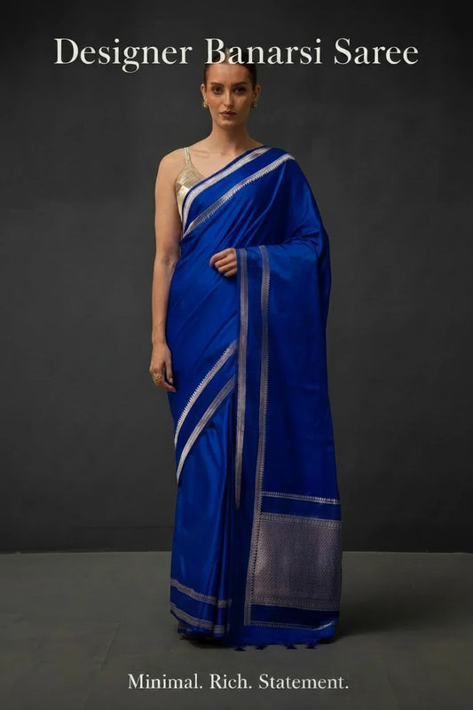 royal blue designer banarasi saree australia wedding