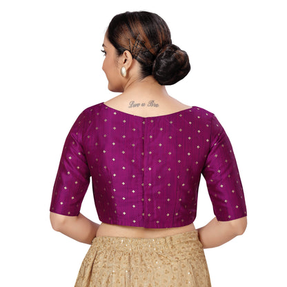 Brocade Polyester Blouse - Wine