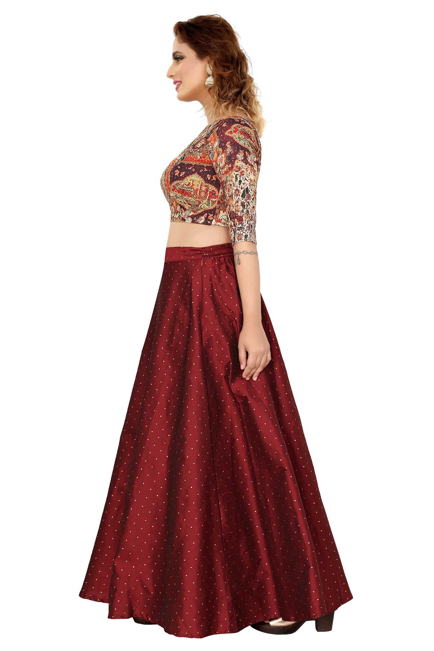 Lehenga Skirt Maroon