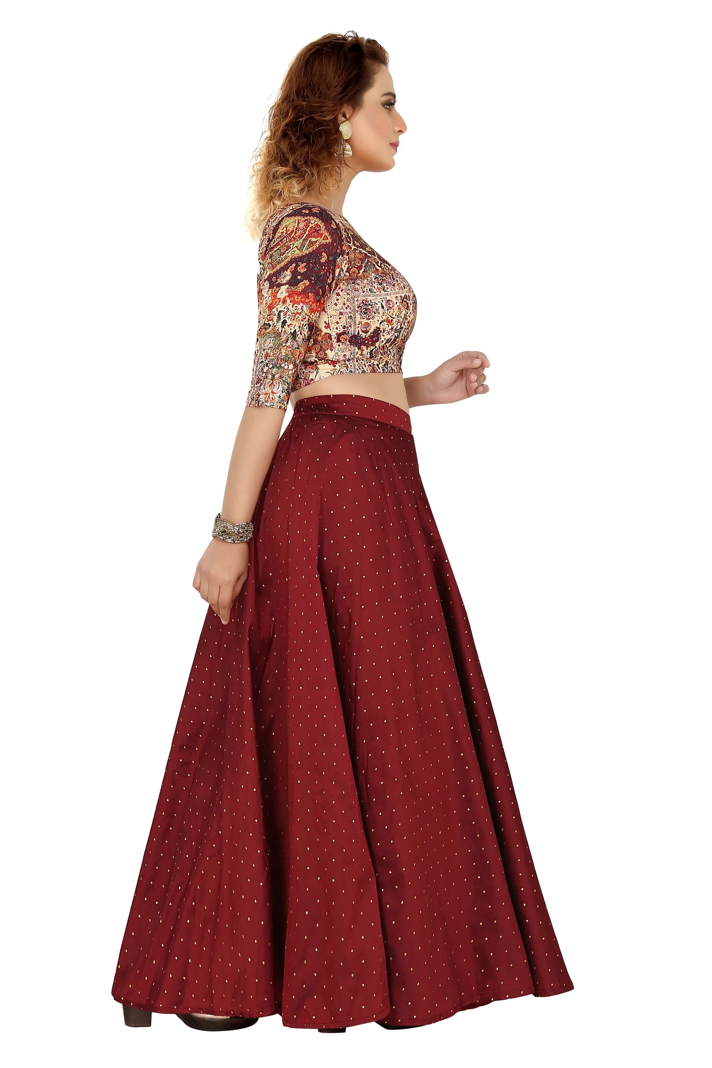 Lehenga Skirt Maroon