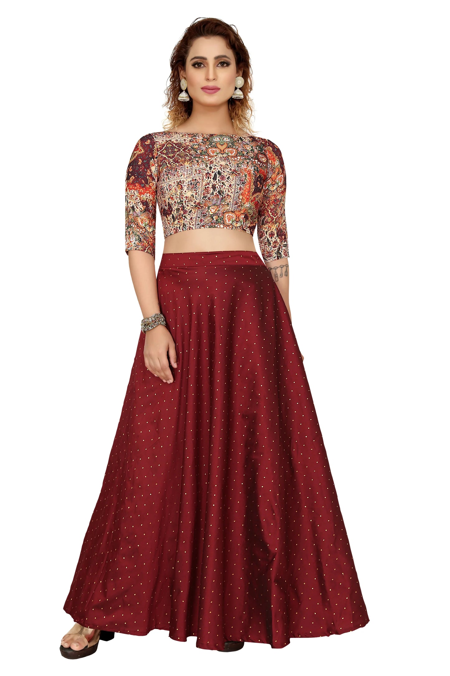 Lehenga Skirt Maroon