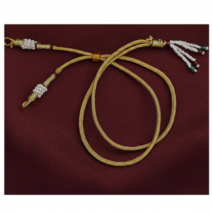 Floral Leaf Pearl Short Neckpiece Set with Earrings - Antique Gold-Toned