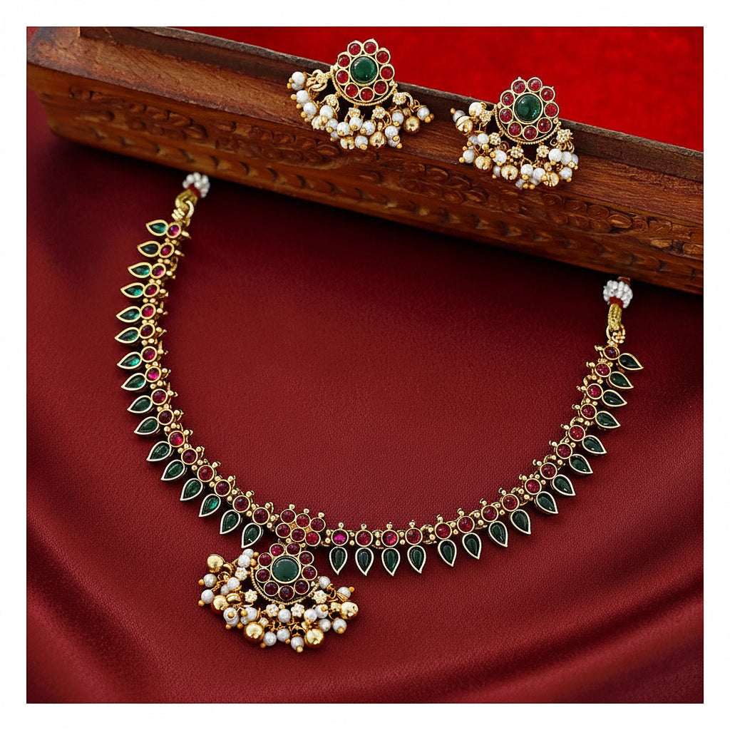 floral-short-necklace-set-antique-gold-tone-with-tourmaline-and-green-stone-detail-image-3-03.jpg