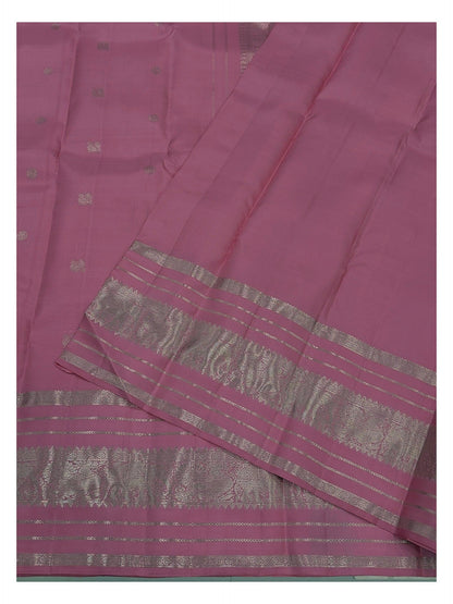 Handwoven Kanchipuram Silk Saree in Pink with Zari Buttas