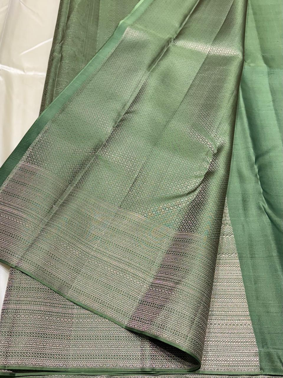 Traditional Kanchipuram silk saree with rich zari border