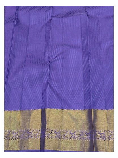 Lavender Purple Handwoven Pure Silk Saree with Gold-Toned Border