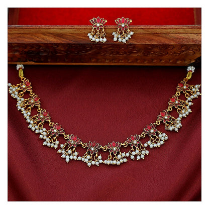 lotus-short-necklace-set-antique-gold-tone-with-tourmaline-stone-detail-front-01.jpg