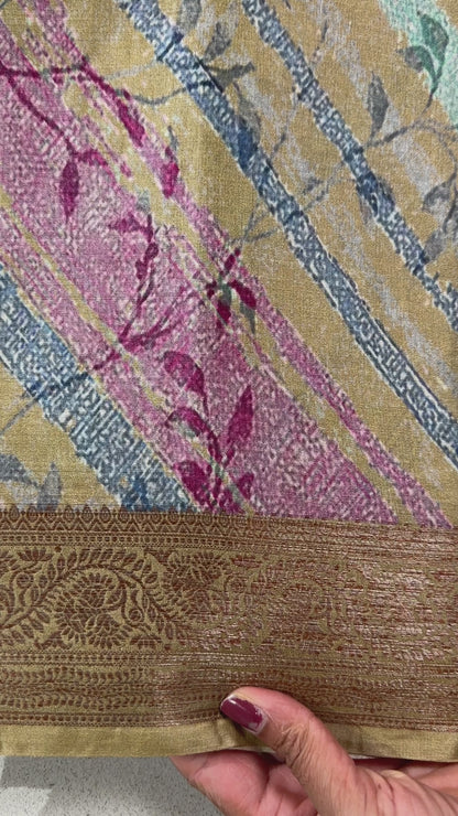 Trendy Pure Tussar Silk Saree With Antique Zari Works | Silk Mark Certified