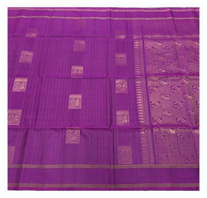 Pure Silk Saree - Double Warp Magenta with Zari Border
