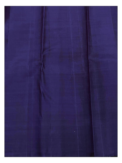 Royal Blue Handwoven Kanchipuram Silk Saree with Silver Butta Motifs and Broad Animal-Paisley Zari Border