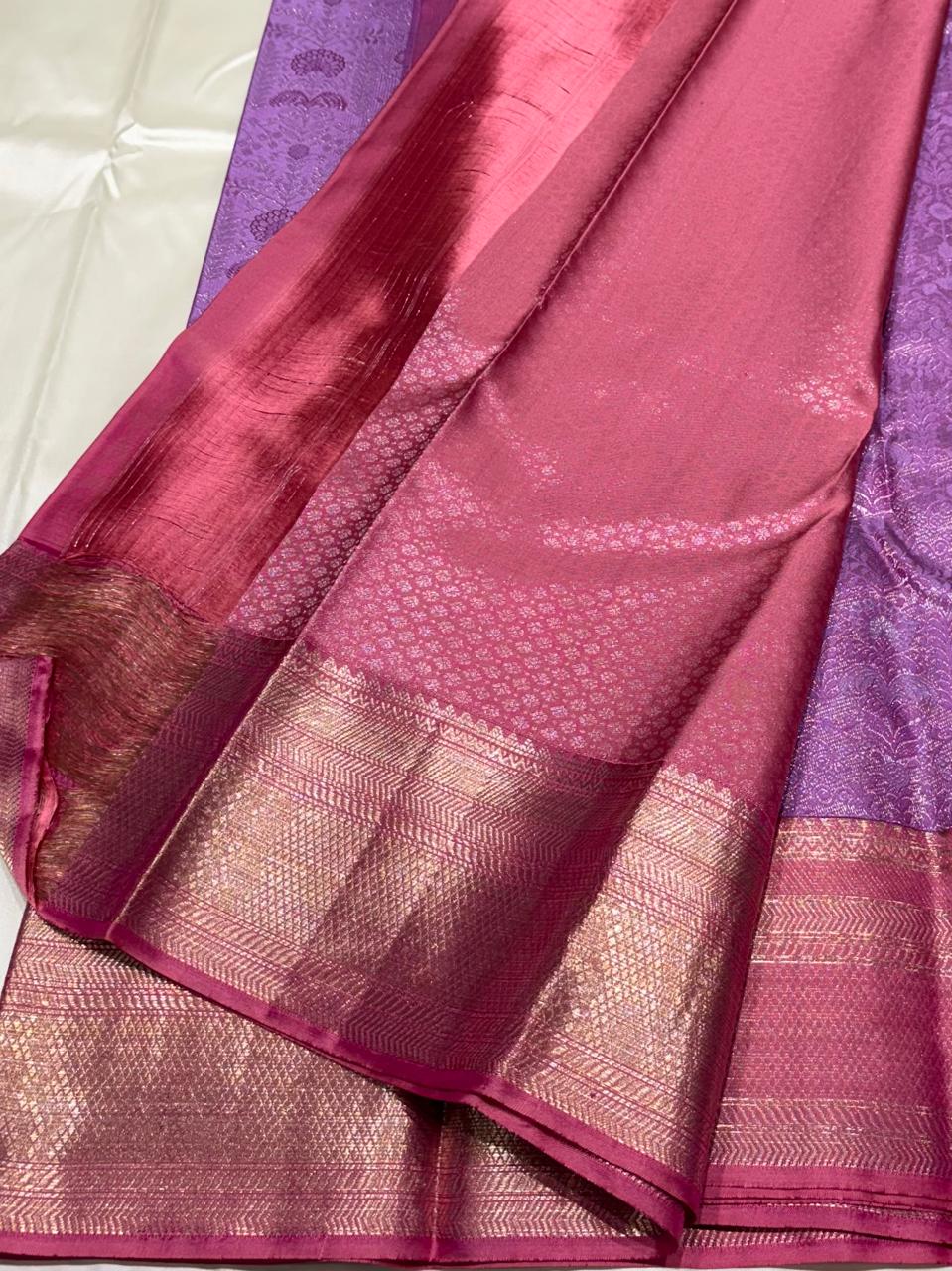 Handwoven pure silk saree with rich zari pallu and border – close-up