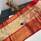 Red and OffWhite Semi Silk Sarees